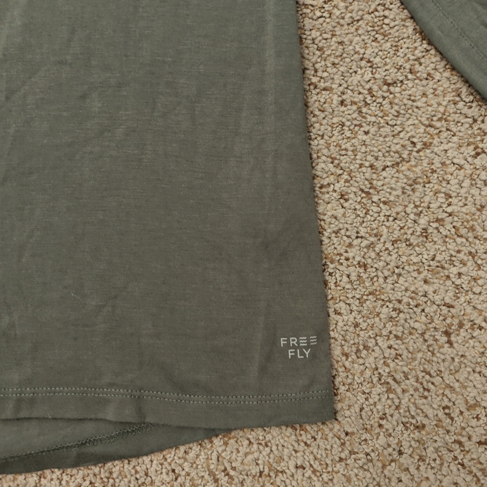 FREE FLY Women Long Sleeve Shirt M Olive Green Bamboo Viscose Gorpcore - Picture 4 of 13